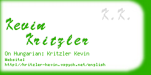 kevin kritzler business card